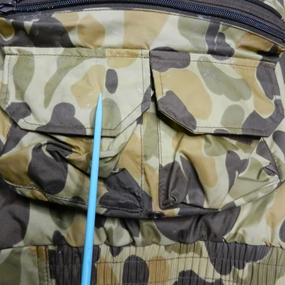 VINTAGE Hodgman Wading Jacket Size XL‎ Duck Frog Camo Nylon Fishing Lakestream - Picture 8 of 16
